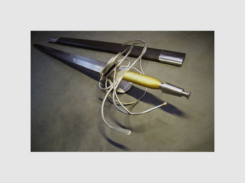 Degen , Rapier Modell Pappenheimer mit schönem Korb und Wicklung ca 103 cm