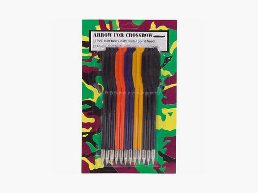Crossbow replacement bolts with metal tip 6.5 inches, pack of 12