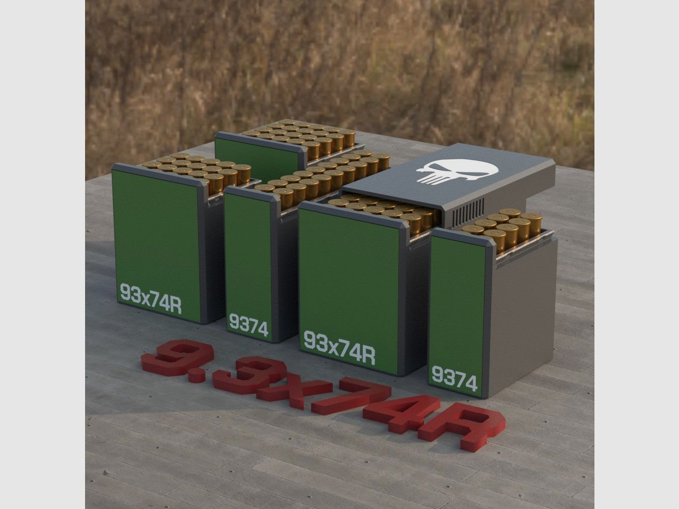 Filamelt Munitionsbox / Ammo Box 9.3x74R – Patronenbox für 50 Schuss, Made in Germany