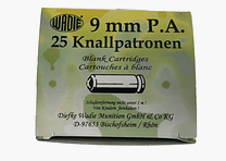 Wadie 9 mm P.A.K. cartuchos de fogueo - 25 uds.