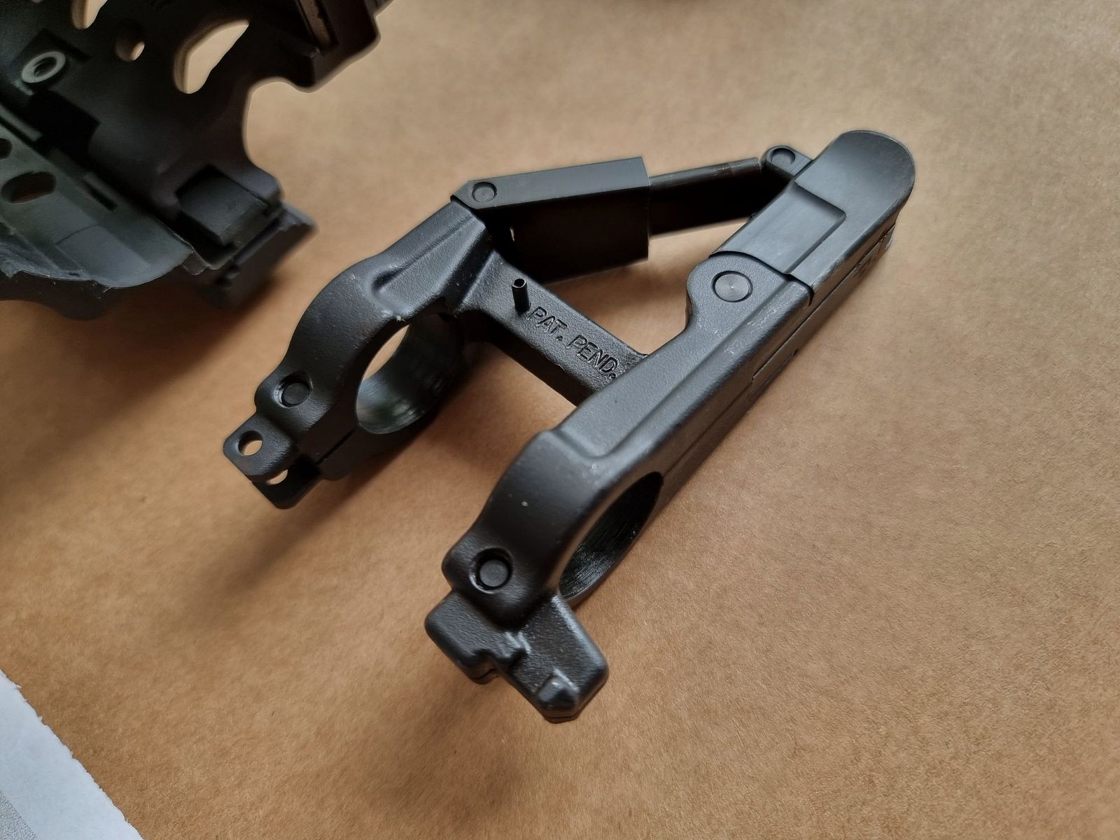 *RARA* A.R.M.S. - Sistema de riel #50-C con miras de gas plegables #41-BL y miras traseras #40-L - AR15 de los 2000