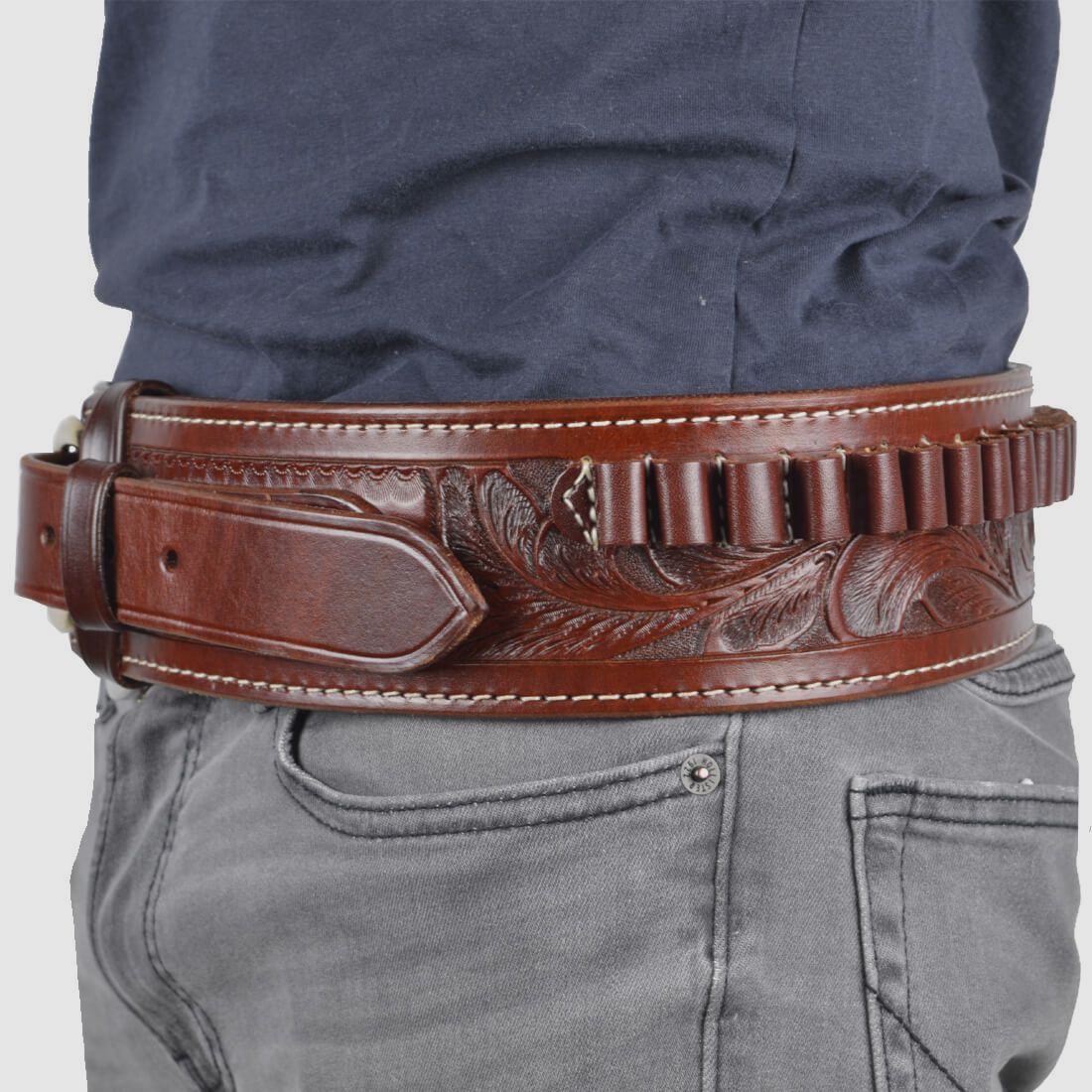Custom Belt Buscadero Large .44/.45 Brown RH, immagine 7 di 8
