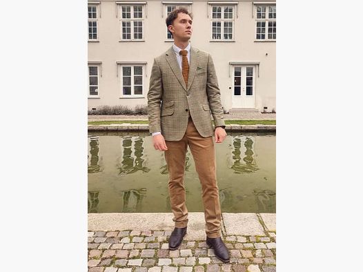 Wellington of Bilmore <br> Grønternet London-jakke i ren silke