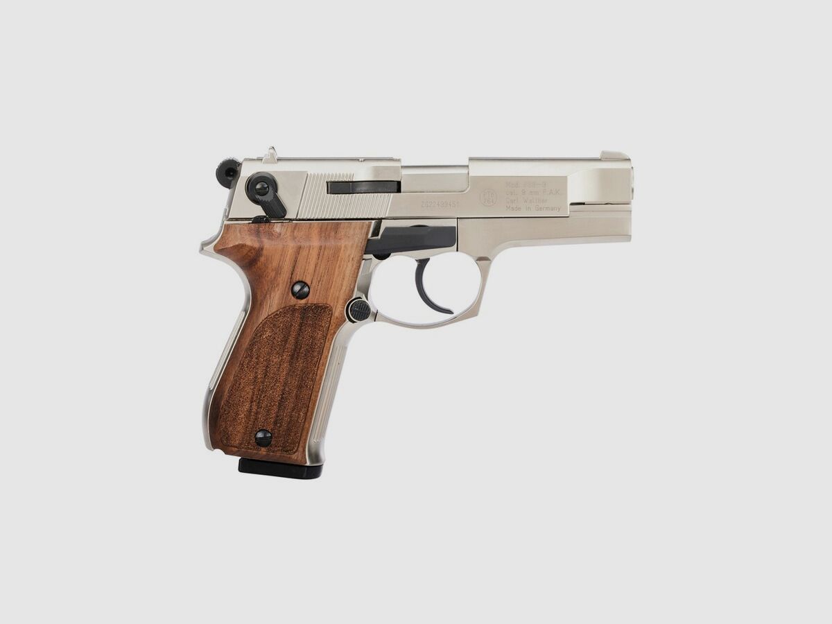 Walther p88 schreckschusspistole vernickelt mit Holzgriffschalen