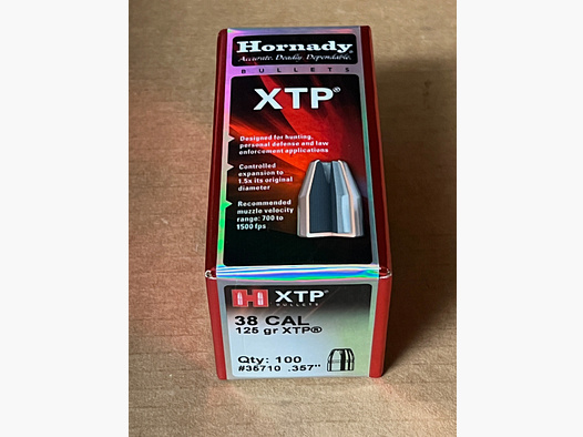 100 Geschosse Hornady .357 125 gr XTP / HP