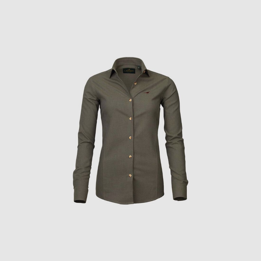LAKSEN OLIVIA BRUSHED COTTON shirt OLIVE