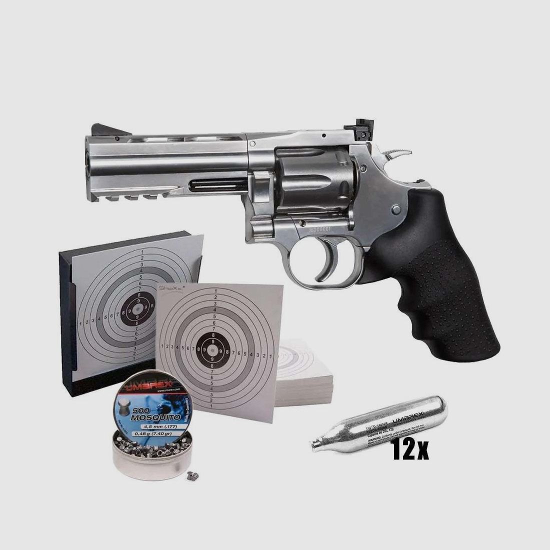 ASG	 Dan Wesson 715, 4 Zoll 4,5mm Diabolo Silber Set