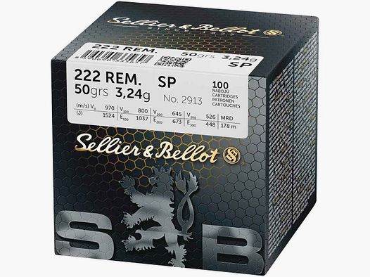 .222 Rem. proiettile a punta cava 3,2g/50grs. Sellier & Bellot