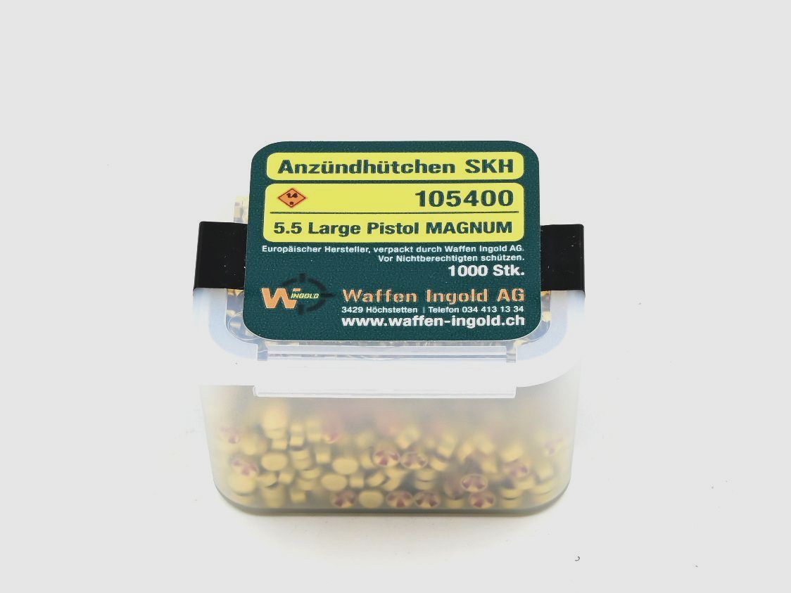 Zündhütchen SKH Large Pistol Magnum Boxer, 5.5mm, 1’000 Stk., Europäischer Hersteller