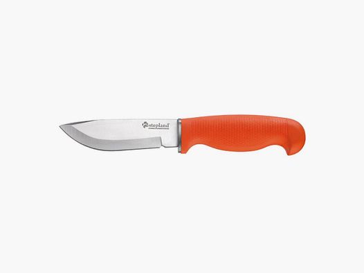 Coltello manico in gomma arancione acciaio 420 Stepland
