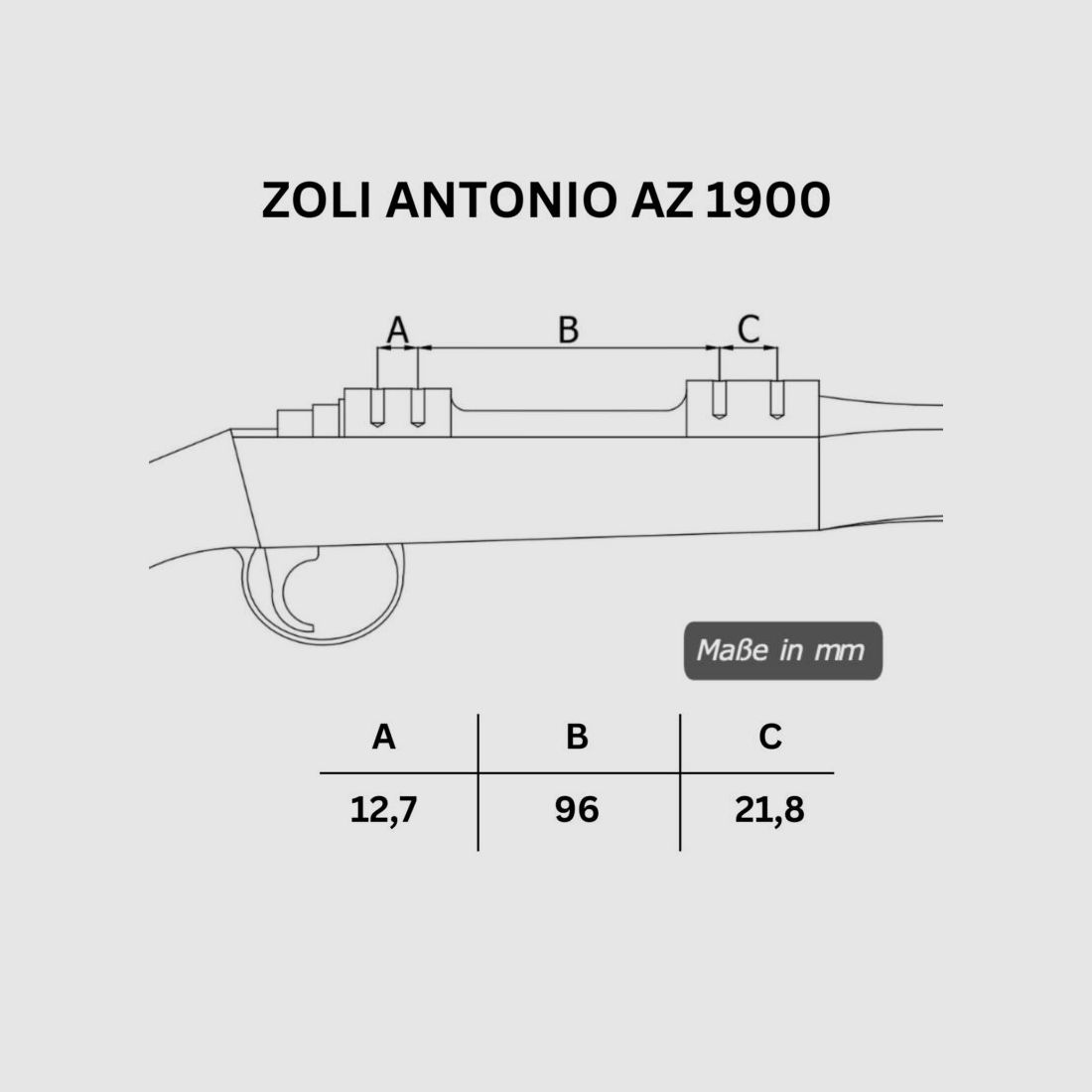 Rifle Doc Picatinny Weaver STAHL Schiene für ZOLI ANTONIO AZ 1900