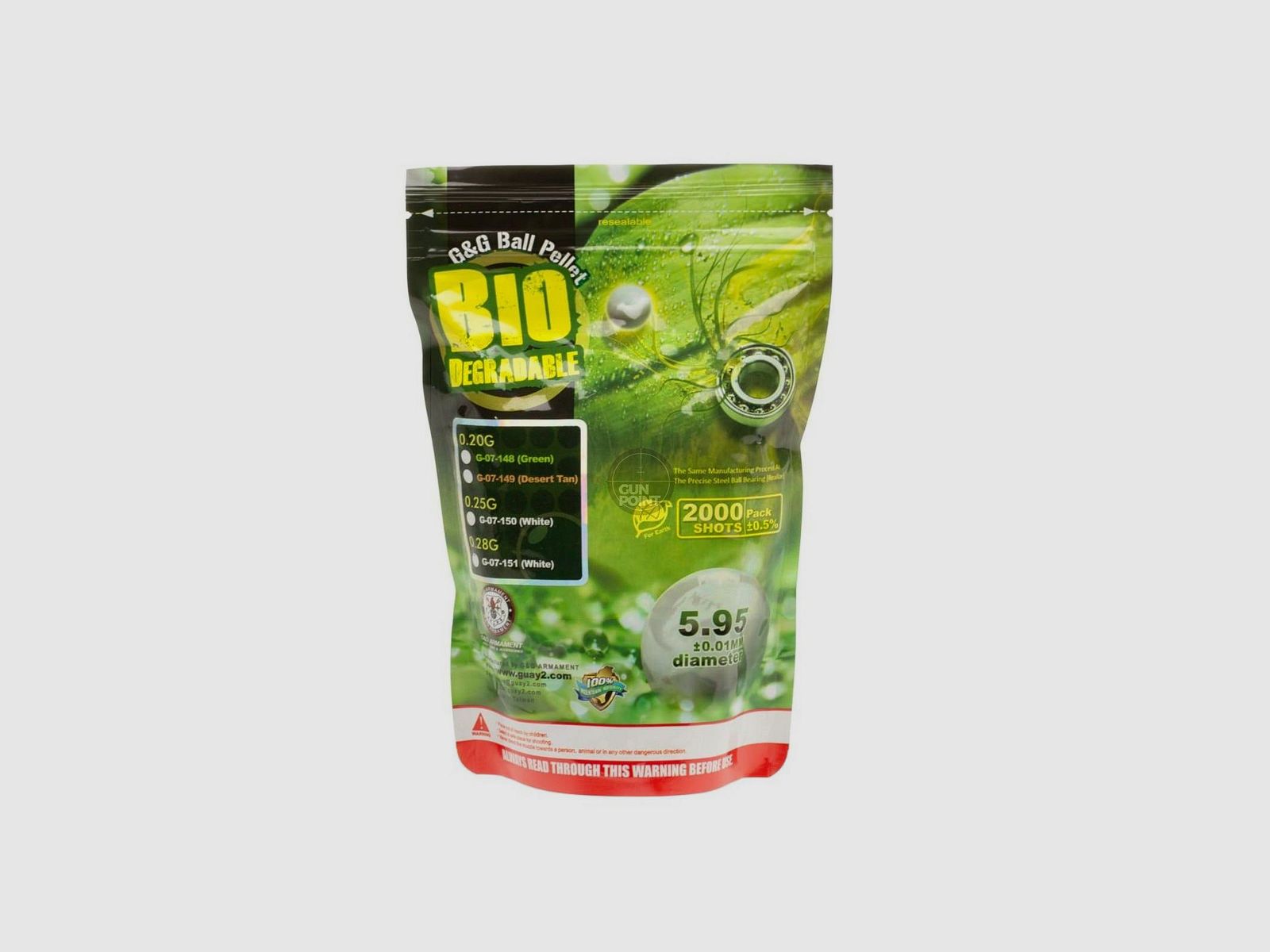 G&G 0.28g Bio Precision BBs 2000rds-Wei