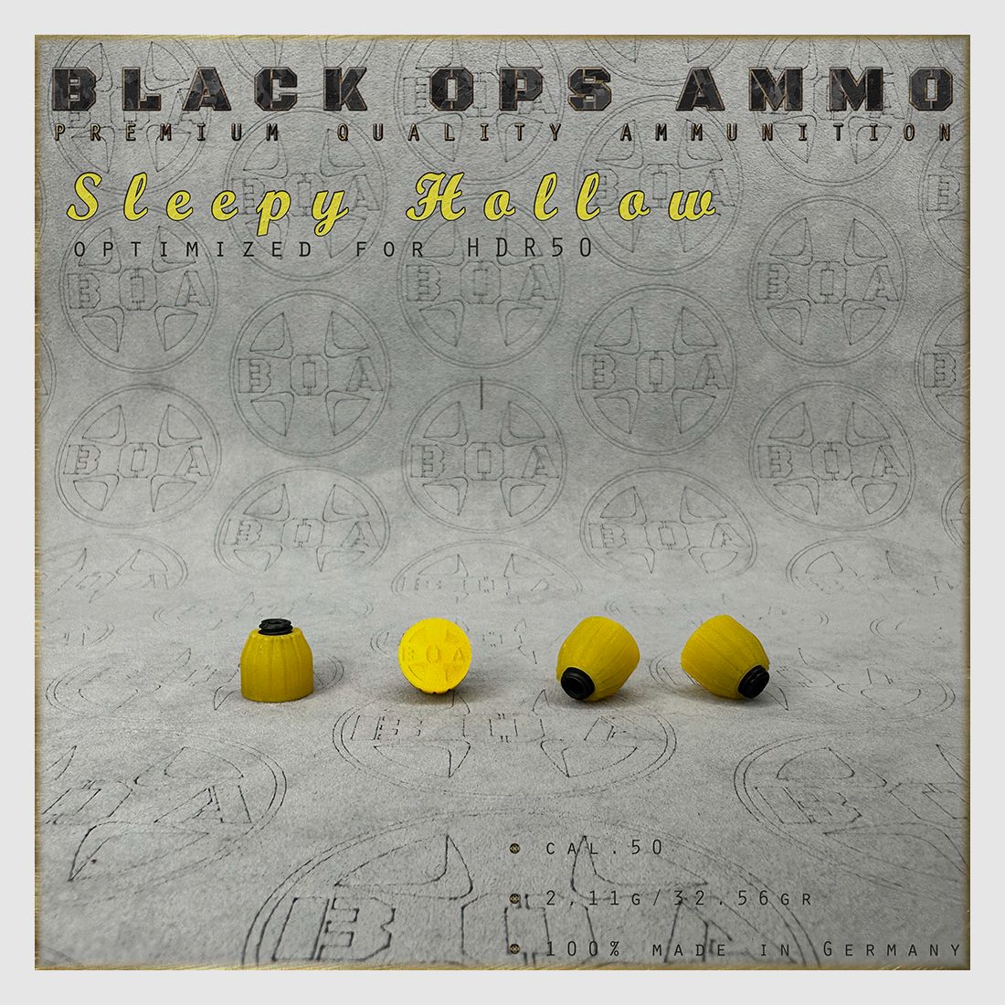 18x + 2 Sleepy Hollow BLACK OPS AMMO HDR 50 TR cal.50 Munition T4E Umarex HDR50 TR50
