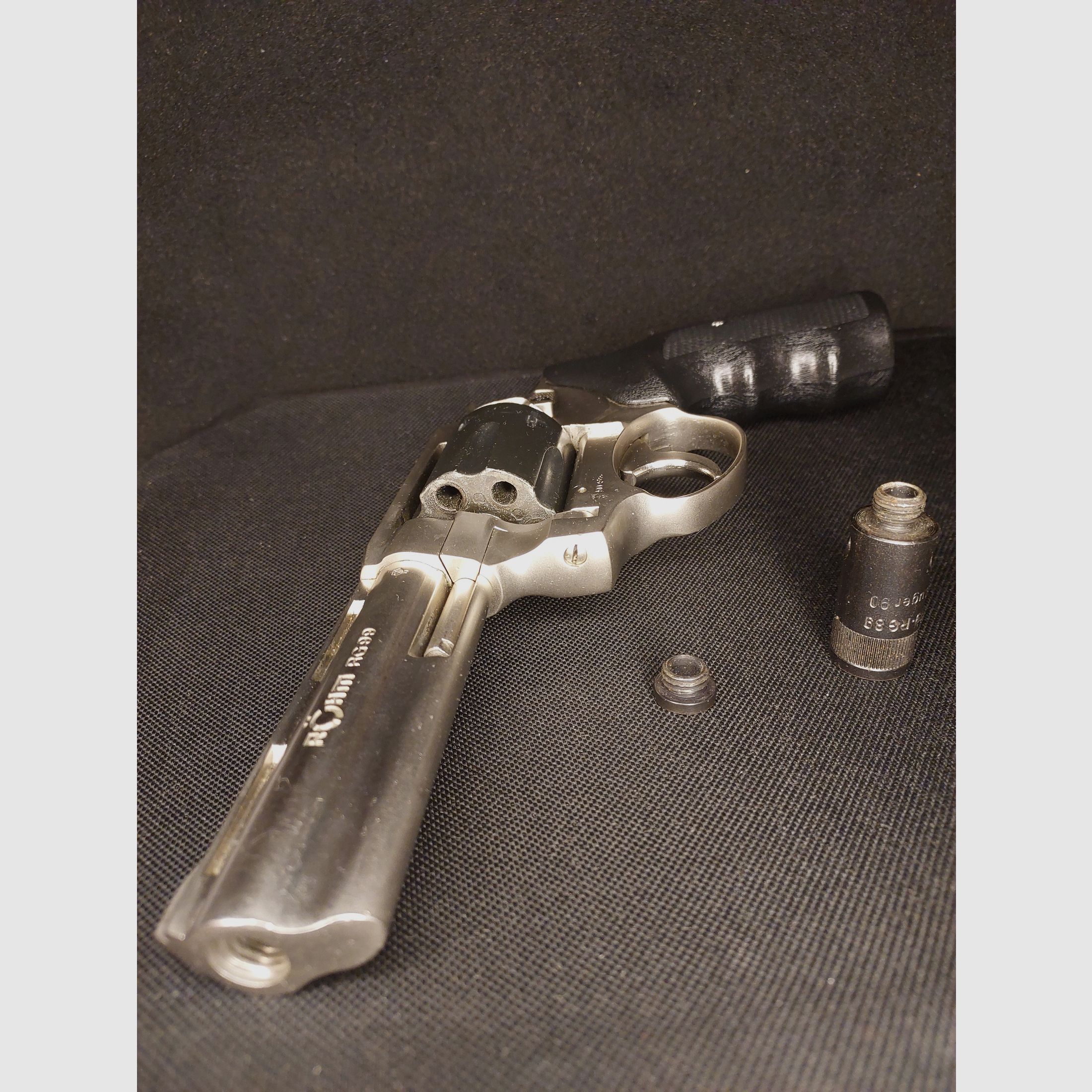 Röhm RG99 revólver de detonación níquel (PTB 452) RG 99 con protector de boca