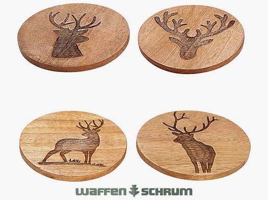 AKAH Holz Untersetzer Hirsch