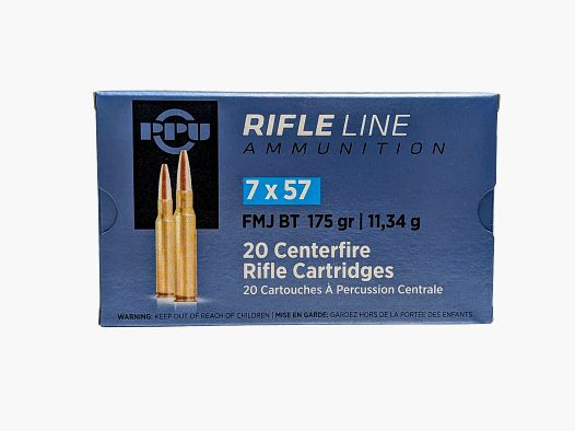 PPU kaliber 7x57 FMJ BT 175gr 20 schoten