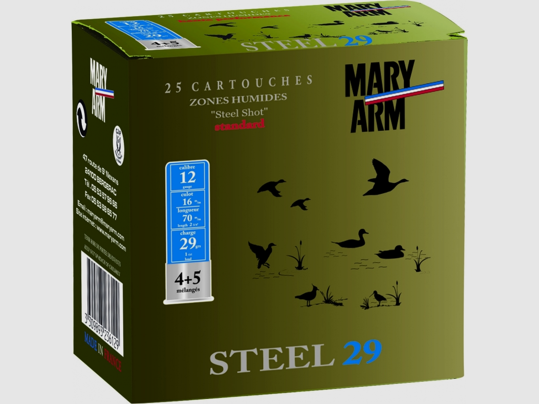 Mary Arm Steel 29 g H7+8 cal. 12 (25 pièces)