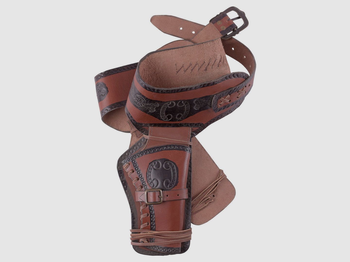 Western revolver belt with two holsters