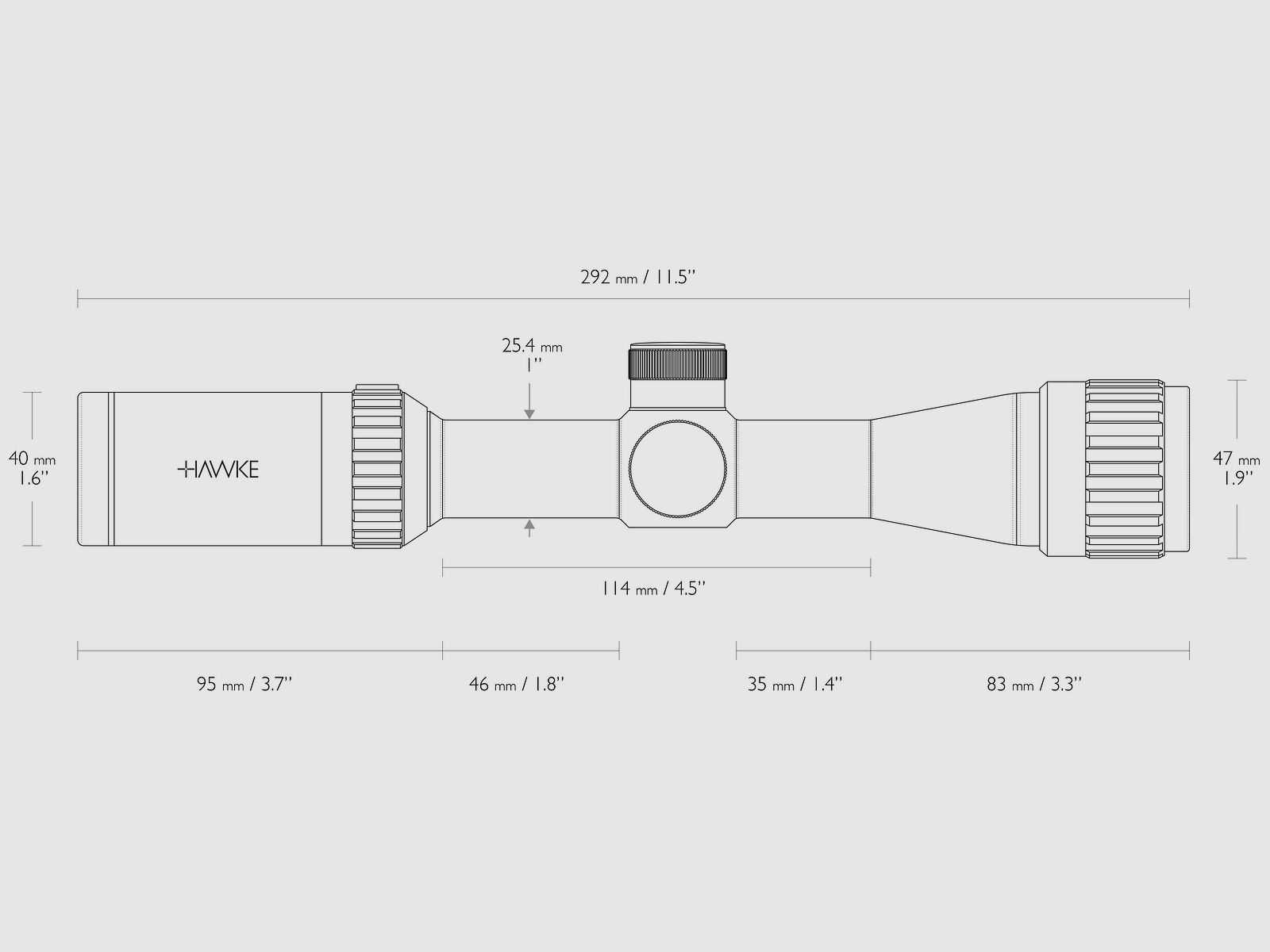 HAWKE 14111 Zielfernrohr VANTAGE 2-7x32 AO MIL DOT Absehen Wasserdicht