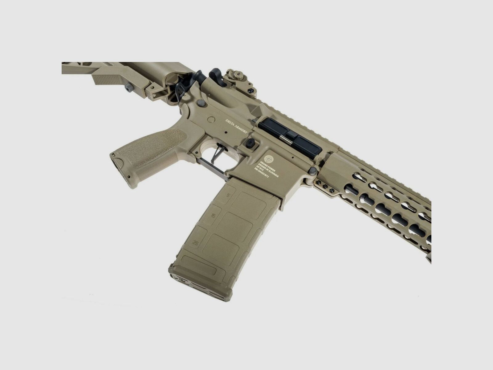 Grand Power KeyMod 10 inch CHARLIE in Tan - HPA Airsoft Rifle Free from 18 Years | Delta Armory