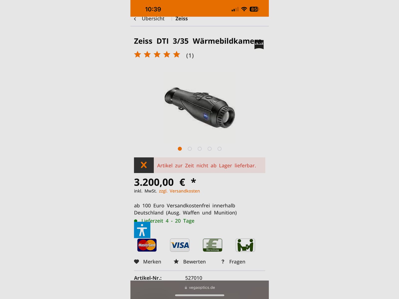 Warmtebeeldcamera Zeiss DTI 3 35