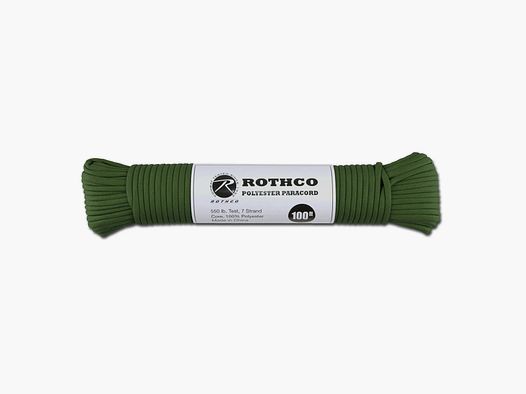 Rothco Rothco Corde de parachute en polyester Type III 550 lbs - Vert