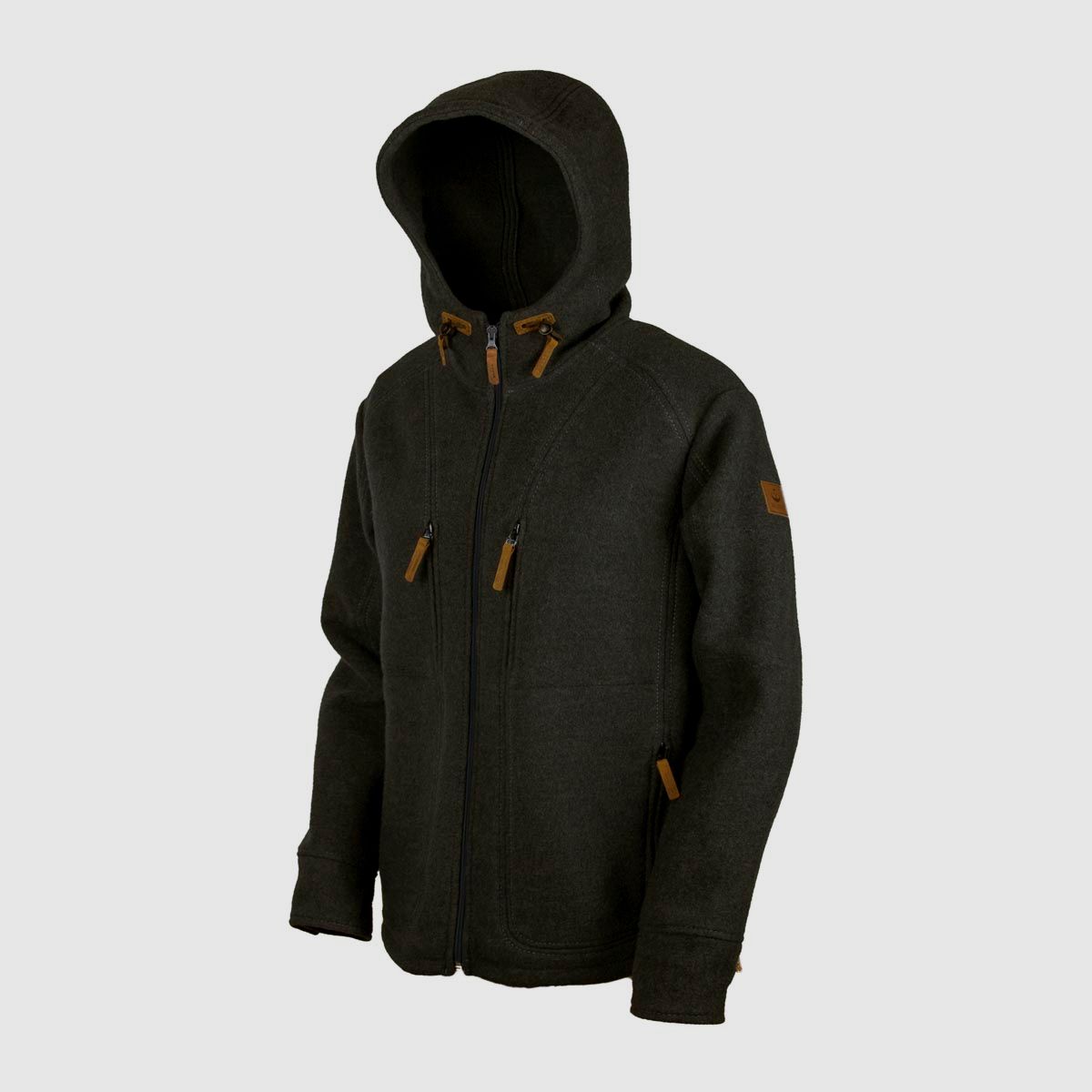 Loden fleece hoodie "Kapuzenhuber", black