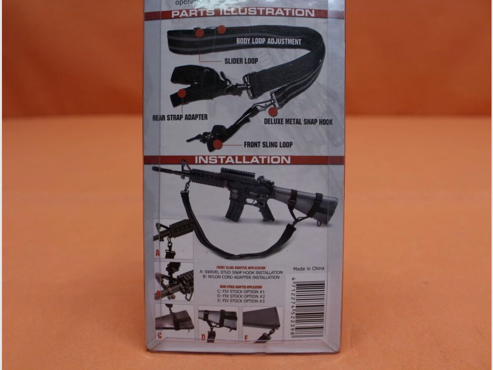 UTG - Leapers UTG Multi-Functional Tactical Sling (PVC-GB501) Black/ 3-point carrying strap with carabiner hook