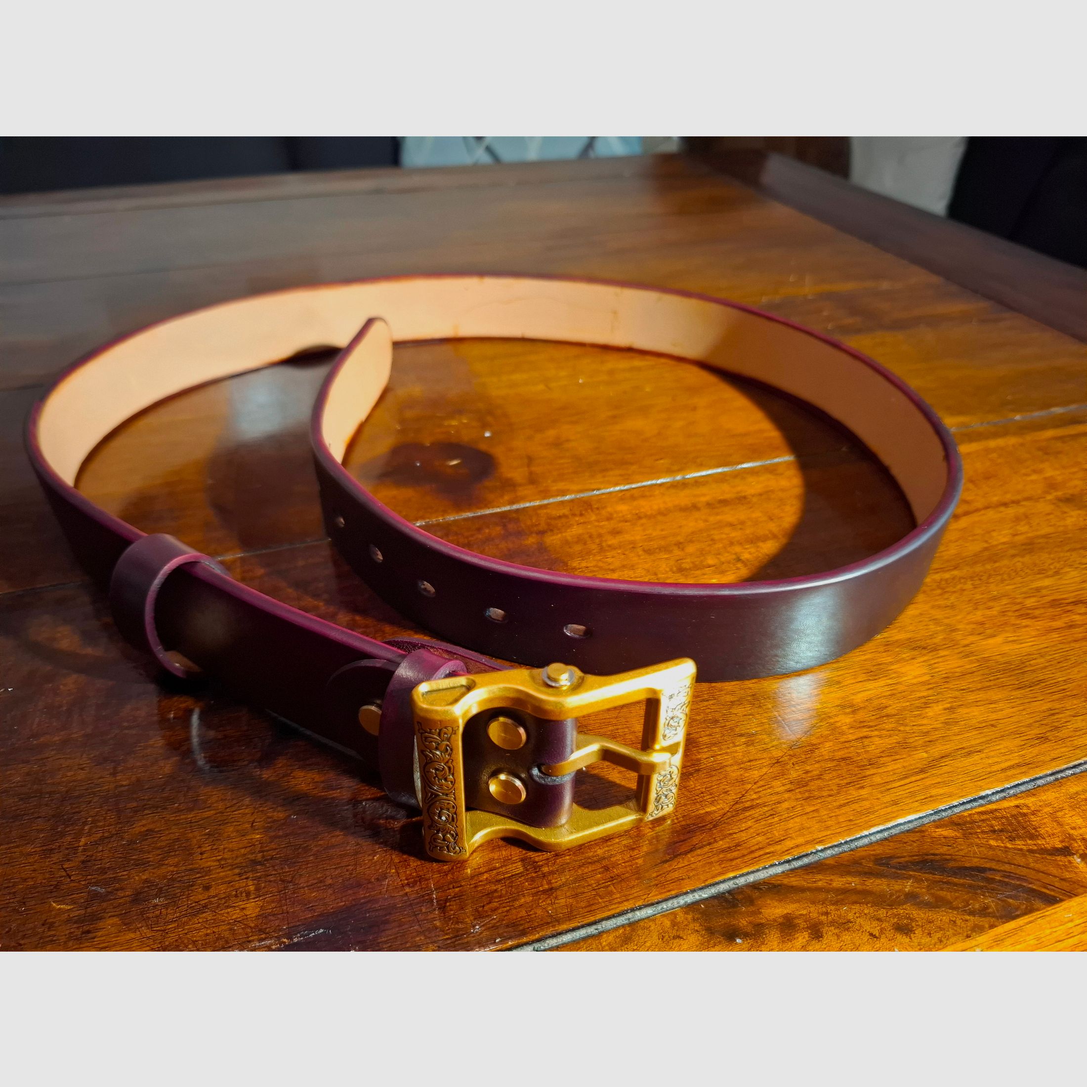 Handcrafted leather belt