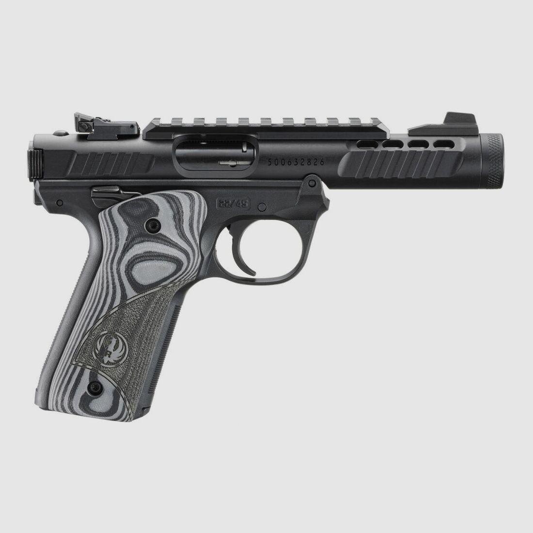 Pistolet semi-automatique Ruger Mark IV 22/45 Lite .22LR Noir, canon de 4,4" avec filetage, Picatinny