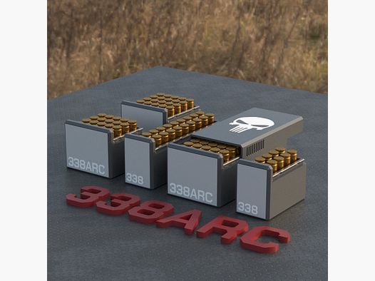 Filamelt Munitionsbox / Ammo Box .338 ARC – Patronenbox für 50 Schuss, Made in Germany