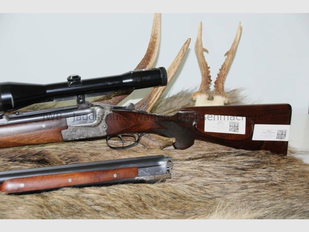 Merkel Bockbüchsflinte mit Bockdoppelflinten-Wechsellauf und variablem Zeis 12/70;7x57R