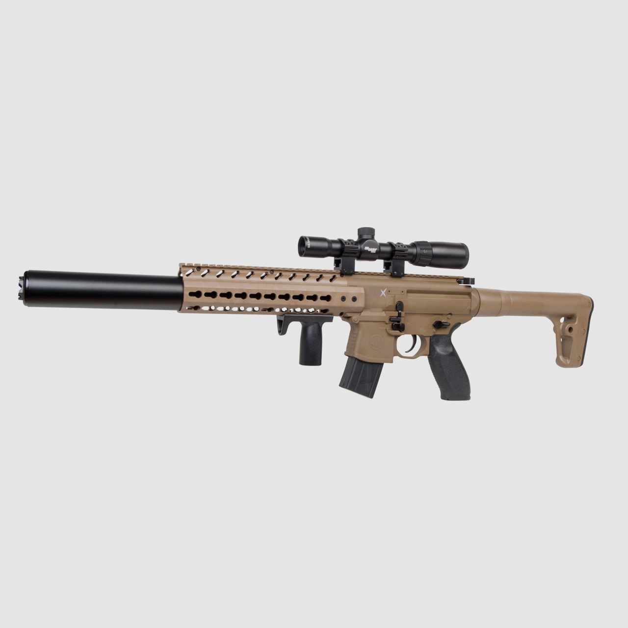 CO2 Gewehr Sig Sauer MCX Dark Earth, inklusive original Sig Sauer Zielfernrohr 1-4x24, Kaliber 4,5 mm Diabolo (P18)