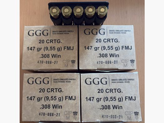 GGG 308win FMJ 147grs. 