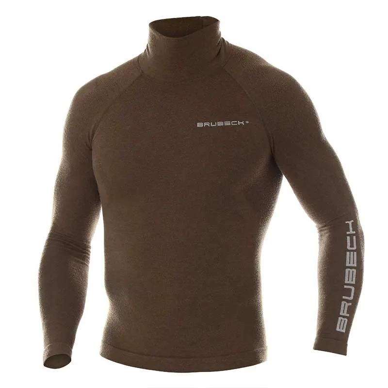 Brubeck RANGER WOOL Herrenpullover aus Merinowolle in Khaki