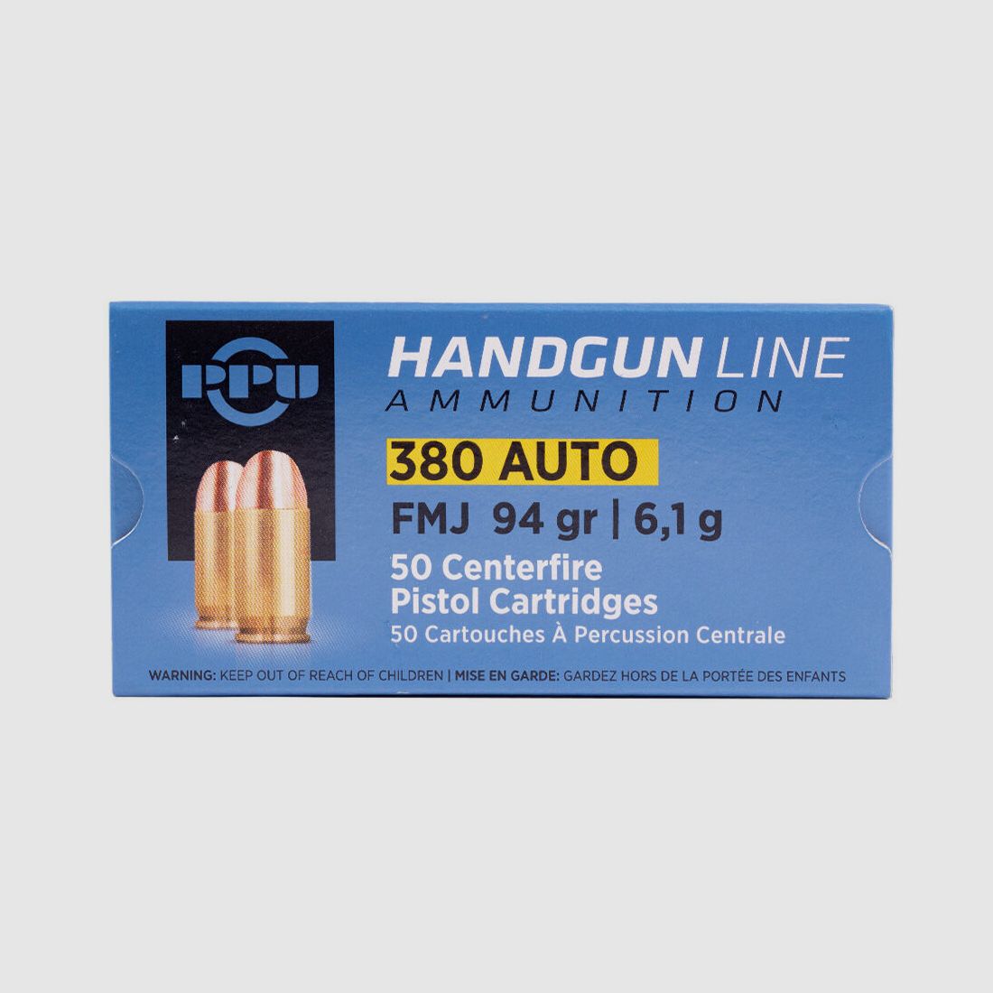 PPU PRVI PARTIZAN 9mm kurz, FMJ 6,1g im Kal. .380Auto - 50 Stück