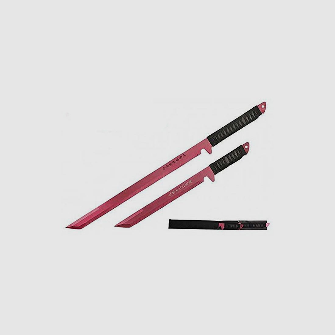 Ninja Schwerter Set Technicolor mit roter Klinge