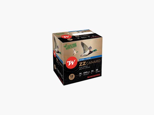 PACKUNG MIT 25 PATRONEN WINCHESTER ZZ ENTE HOHE GESCHWINDIGKEIT STAHL 33G BOURRE JUPE KAL.12/76 BLEI 3 STAHL