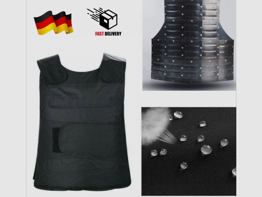 Sicherheitsweste Sicherheitsdienst hieb stichfest Stichschutzweste Security Guard Anti-Stab Taktische Weste Schutzweste Manganstahl 