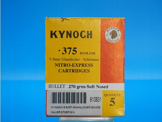 MUNIZIONI KYNOCH CAL. 375 RIMLESS