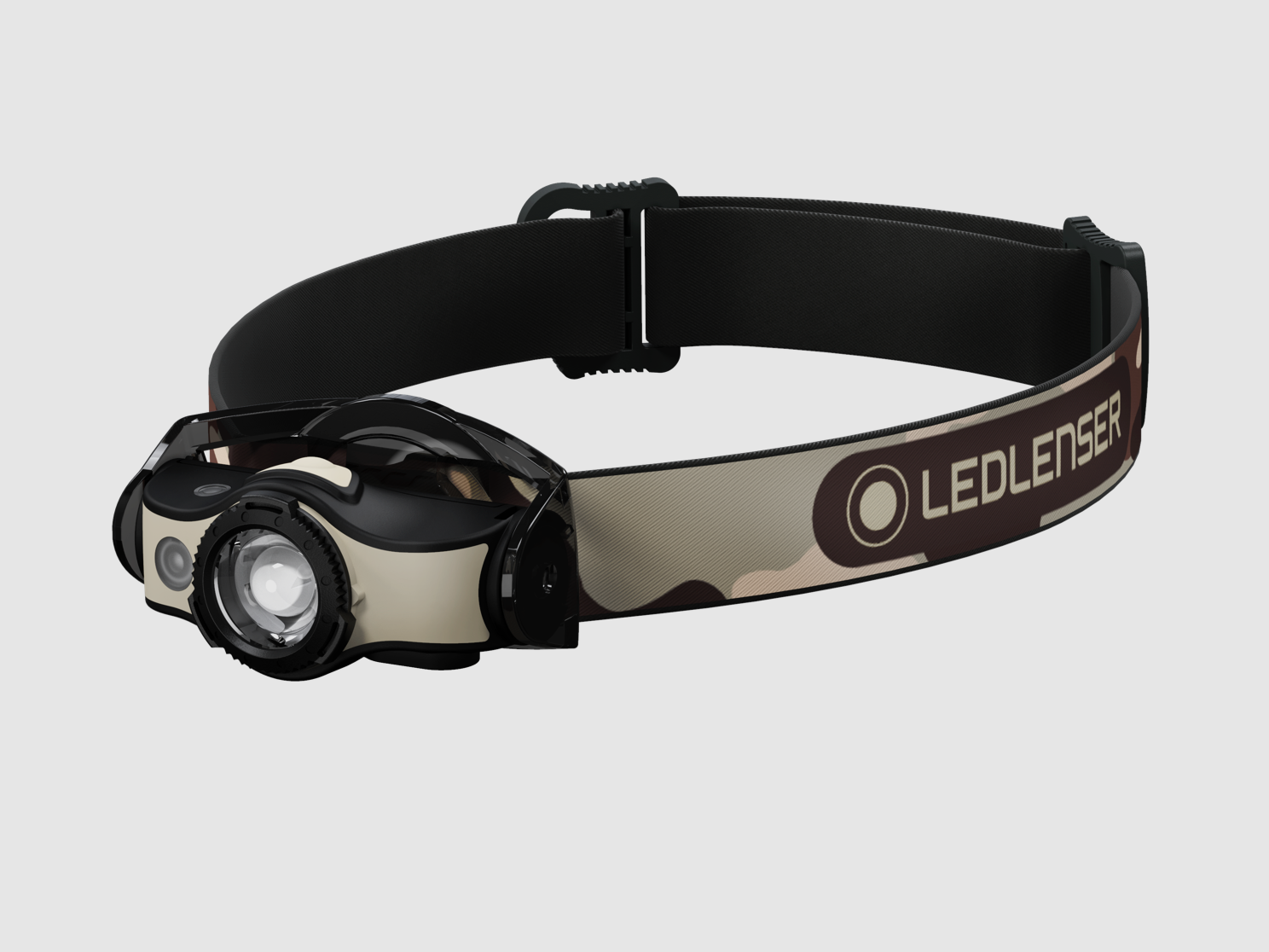 Ledlenser 502152 Lampa czołowa LED MH4 400 lumenów światło czerwone ładowalna czarna piaskowa kamuflaż, zdjęcie 1 z 4