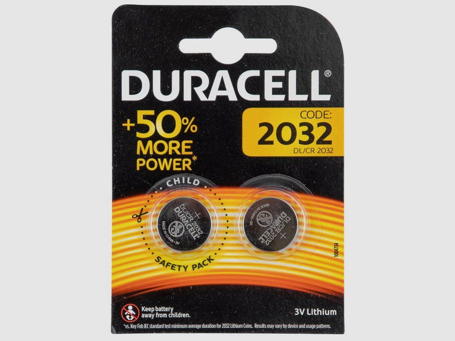 Duracell CR2032 Knopfzelle, 2 Stück pro Packung
