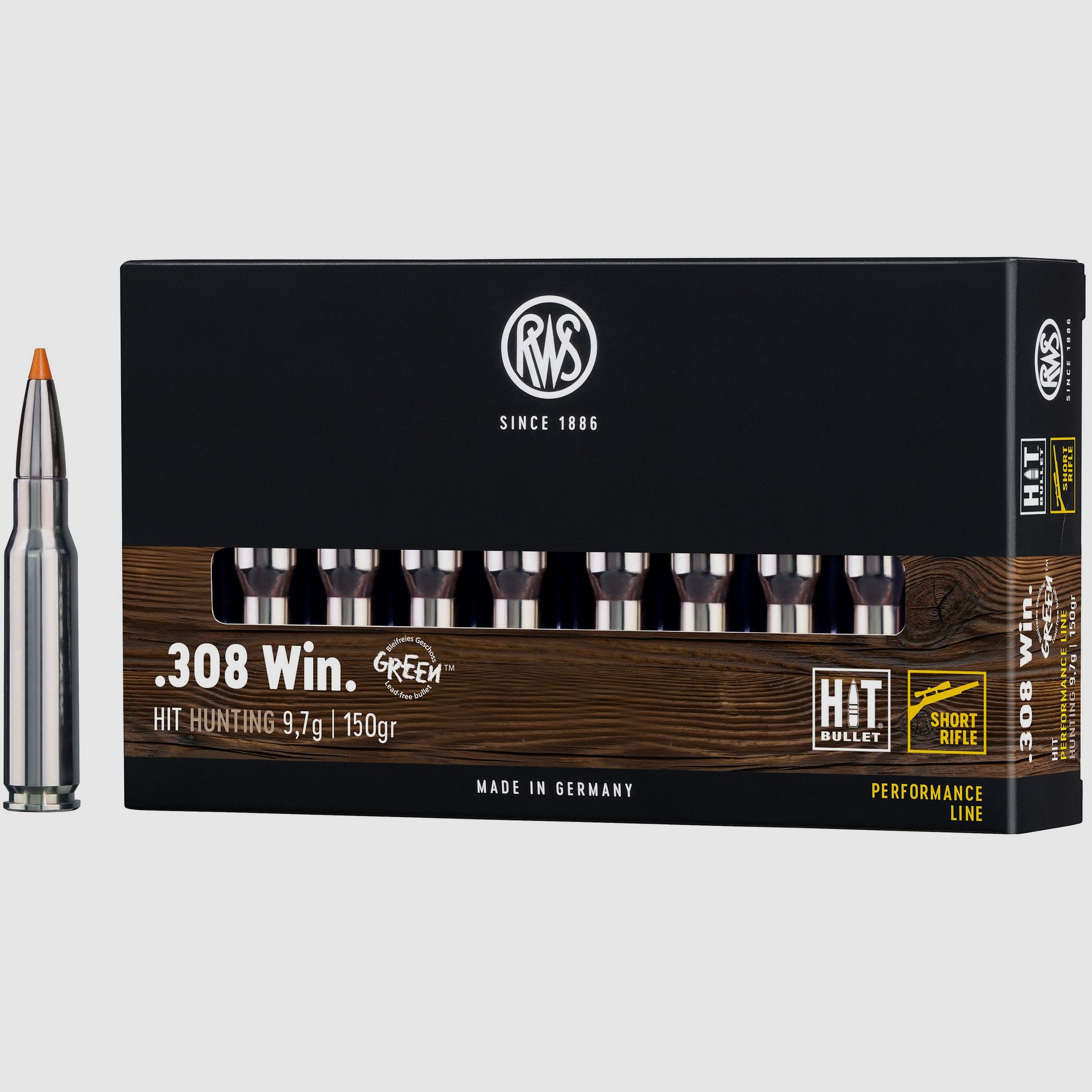 RWS Cartuchos de rifle Hit Short Rifle .308 Win. 150 grains