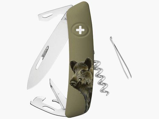 Cuchillo de bolsillo Swiza D05 con motivo de caza