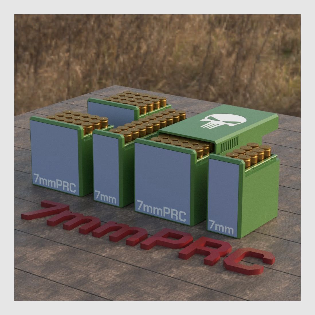 Filamelt ammunition box / Ammo Box 7mm PRC - cartridge box for 50 rounds, Made in Germany