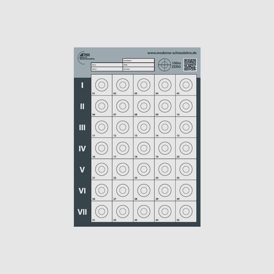 1MOA - Cible 100m Entraînement fr Longue Portée et tireurs PRS