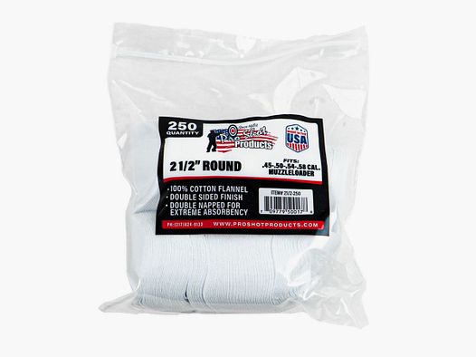 250 Patches 2 1/2" Rond .45-58 BP