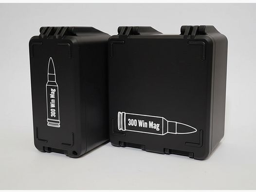 Filamelt ammunition box / 300 Winchester Magnum / 'folding / locking lid' / cartridge box, ammo box