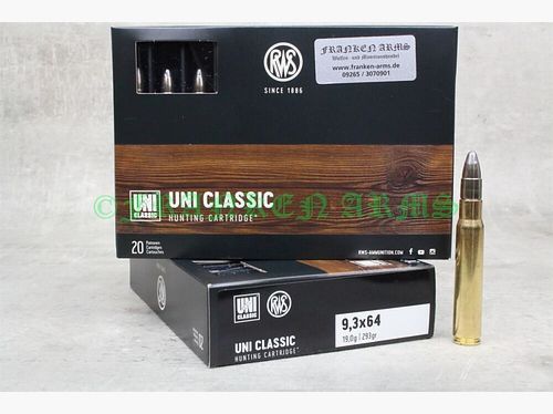 RWS UNI Classic 9,3x64 293gr. 19,0g 20 pezzi prezzi a scalare