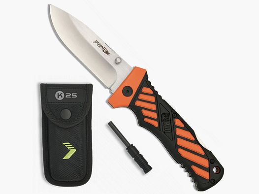 Cuchillo de bolsillo Rui Energy Yowie naranja, encendedor, estuche 5-19448